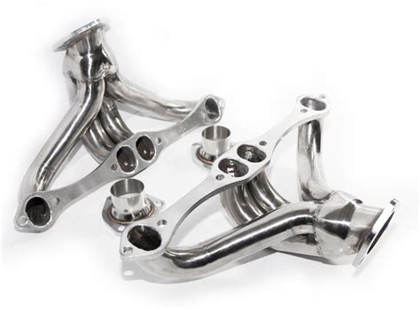 Twin Ss Headermanifold For 66 96 Chevy Small Block V8 Angle Plug Head