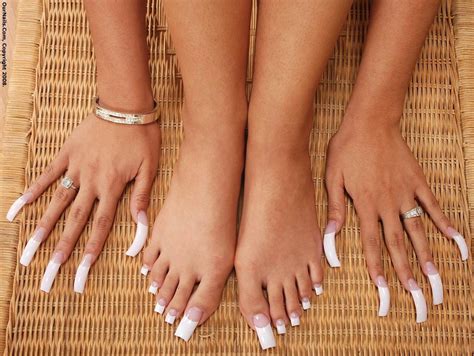 long french manicure and pedicure long toenails sexy nails fall acrylic nails