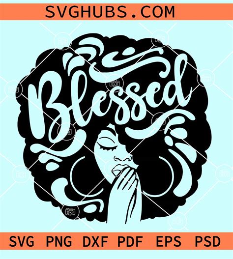 Blessed Afro Woman Svg Praying Woman Svg Black Woman Svg Black