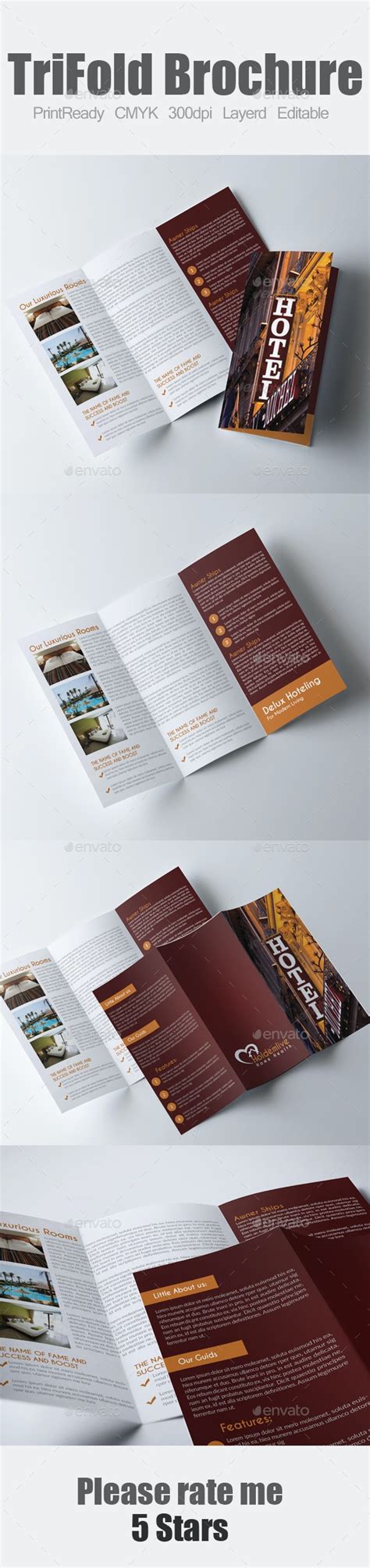 Luxury Hotel Trifold Brochure By Businessflyers Graphicriver