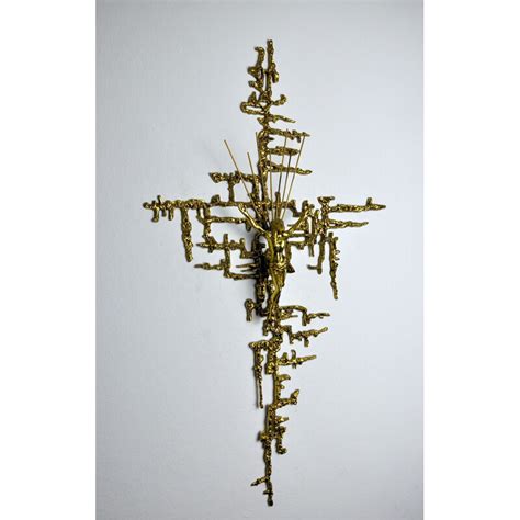 Surrealist Crucifix Of Christ In Brass By Dalí Spain 1980