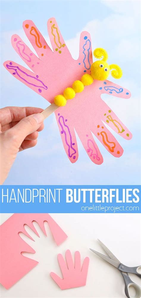 Handprint Butterfly Craft Handprint Butterfly Butterfly Crafts Prek