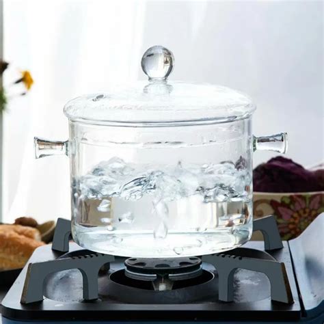 High Quality And Heat Resistant Borosilicate Clear Pyrex Glass Cooking Pot Pan Cookware Wood