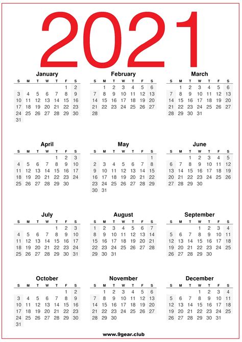 2021 Calendar United States Hd Print Printable Calendars 2022