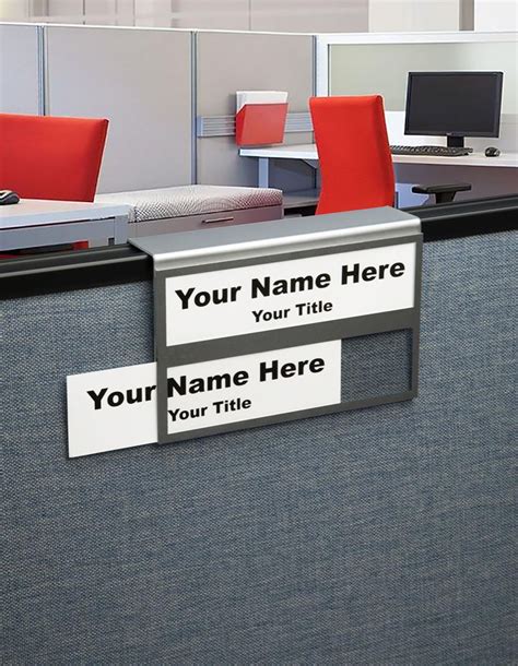 Two Tier Cubicle Name Plate Holder Cubicle Decor Office Name Plate