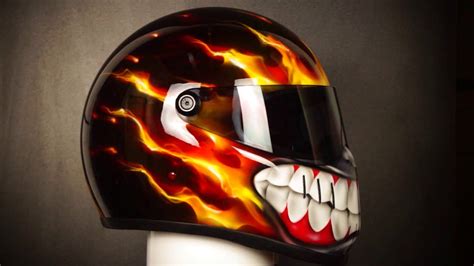 Bandit Custom Motorcycle Helmet Airbrushed In Smiling Design In True