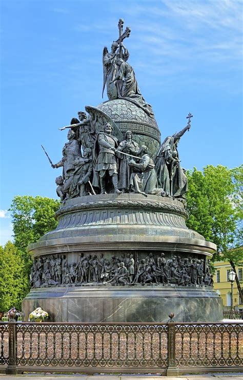 Het Millennium Van Het Monument Van Rusland In Novgorod Het Kremlin
