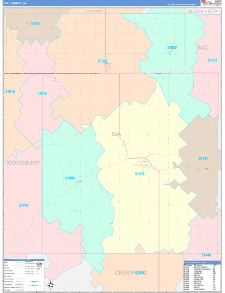 Ida County Ia Wall Map Color Cast Style By Marketmaps Mapsales