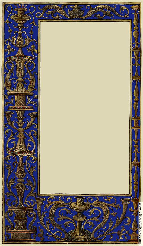 Ornate Blue And Gold Full Page Border