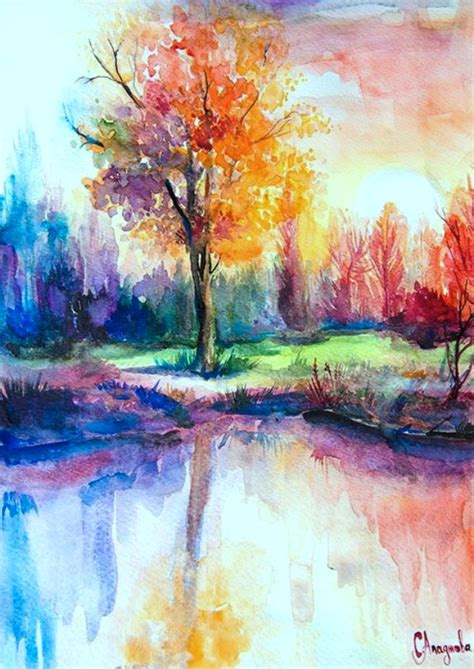 You can create alluring abstract art with simple shapes and even irregular figures and lines. 42 Easy Watercolor Landscape Painting Ideas for Beginners
