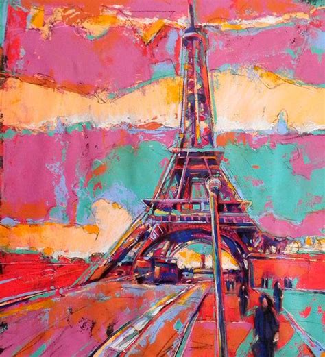 Abstract Painting Eiffel Tower Paris France Large Painting Paris