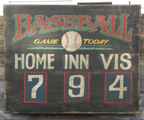 Baseball Scoreboard Print From An Original Hand Painted And Etsy