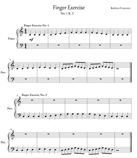 Free Finger Exercise No 1 And 2 In 2020 Piano Music Lessons Finger