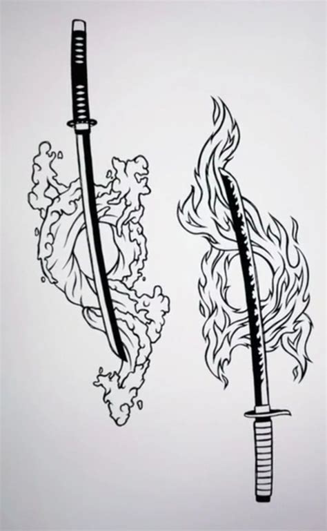 Water Fire Sword Tattoo Design Demon Slayer In 2021 Slayer Tattoo