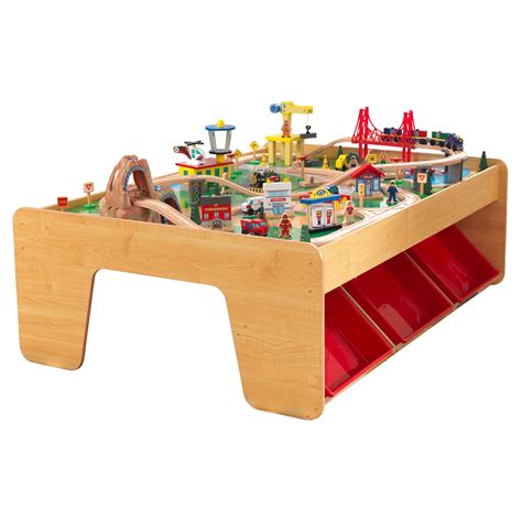 Kidkraft 17850 Waterfall Mountain Wooden Train Set And Table With 120