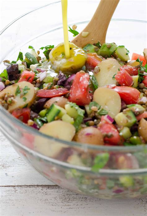 Greek Lentil And Potato Salad Recipe Lemon Potato Salad Recipe