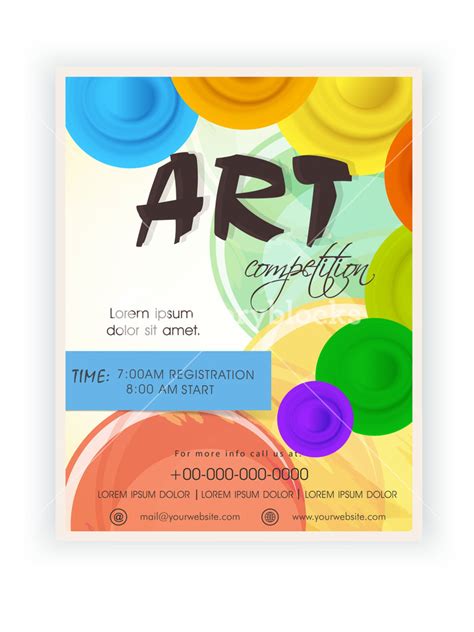 Art Competition Announcement Template Banner Or Flyer Design With