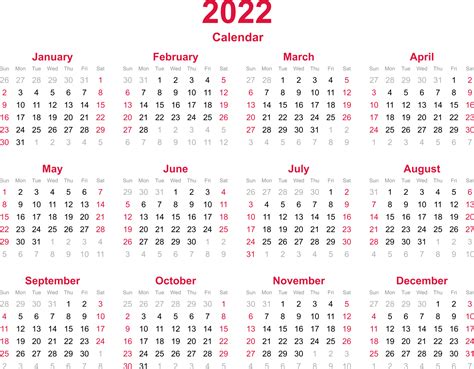 12 Month Calendar Year 2022 On Transparency Background 12707610 Png