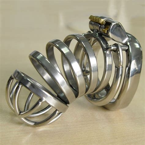 Metal Cock Rings Anti Off Cock Cage Stainless Steel Male Chastity