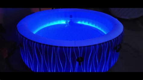 Saluspa Hollywood Airjet Inflatable Hot Tub Spa With Led Lights 4 6 Night Time Led Lights Youtube