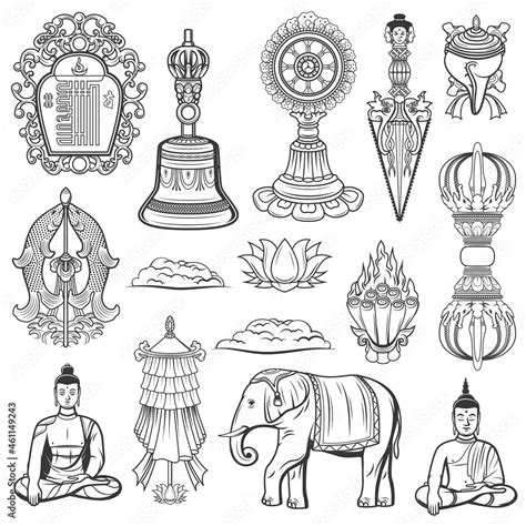 Tibetan Buddhism Religion Sacred Symbols Vector Kalachakra Symbol