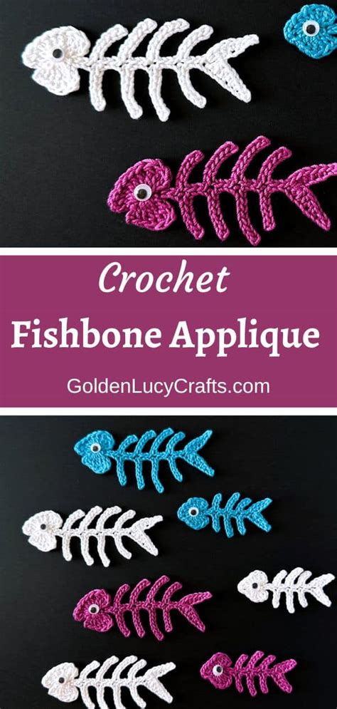 Fishbone Applique Crochet Pattern GoldenLucyCrafts