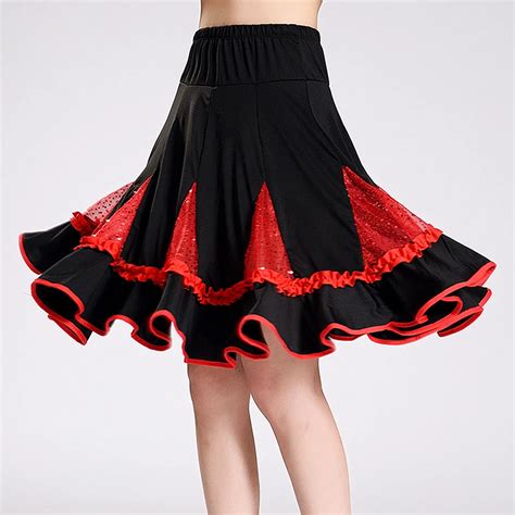 Free Shipping Ballroom Dance Skirt Ladies Waltz Modern Skirt Tango Latin Salsa Rumba Samba
