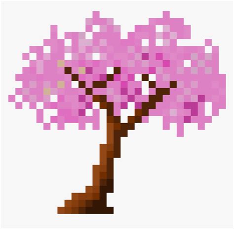 Cherry Blossom Pixel Art Grid