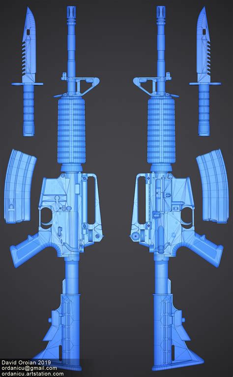 Artstation M4a1 Rifle Game Assets