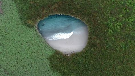The Beach Hidden Inside A Bomb Crater On A Remote Mexican Island