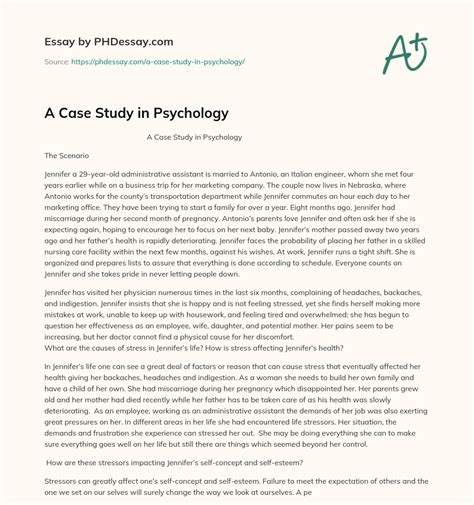 A Case Study In Psychology