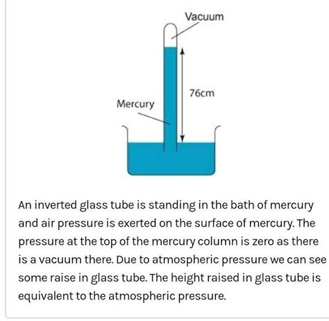 The Length Of Vacuum Above Mercury Column In A Barometer Is 10cmcc Of