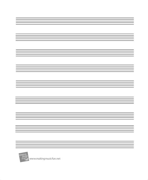 The author of this page is a musician. Sizzling Music Staff Paper Printable | Russell Website