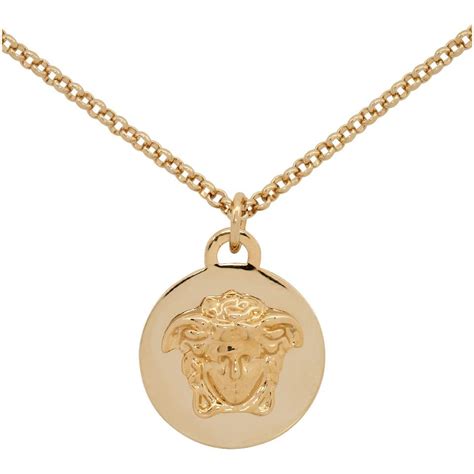 Versace Gold Coin Pendant Necklace In Metallic Lyst