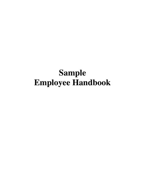 Employee Handbook Template Download Free Documents For Pdf Word And
