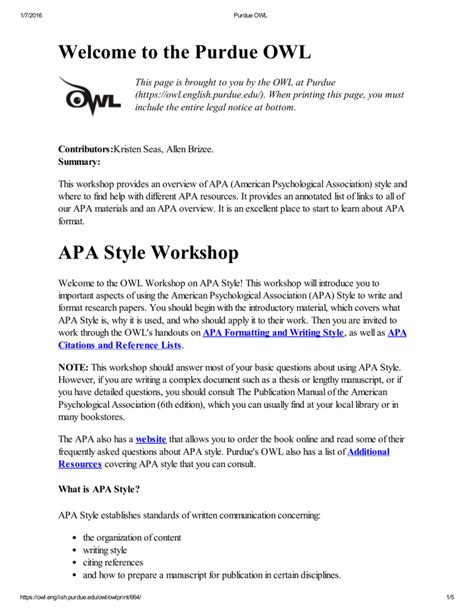 Additionally, apa 7 th edition no longer requires. Purdue Owl Apa References Page • Blackbackpub.com