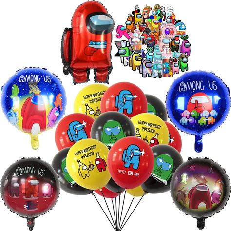 Among Us Balloons Among Us Birthday Decorations Party Supplies Video