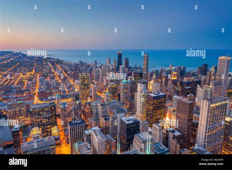 Chicago Cityscape Image Of Chicago Downtown During Twilight Blue Hour
