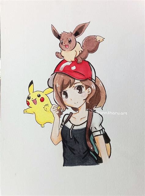 Elaine Pokemon Lets Go Pikachu Eevee Anime Art Girl Anime Art Art Girl