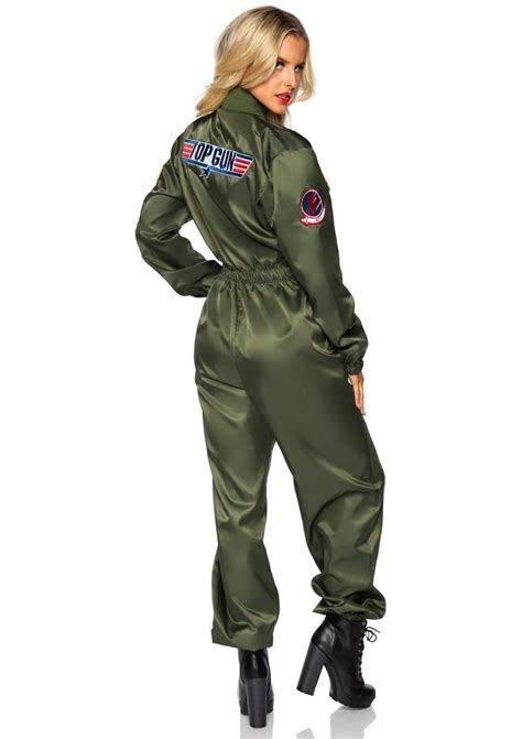 Womens Top Gun Costume Parachute Flight Suit Leg Avenue