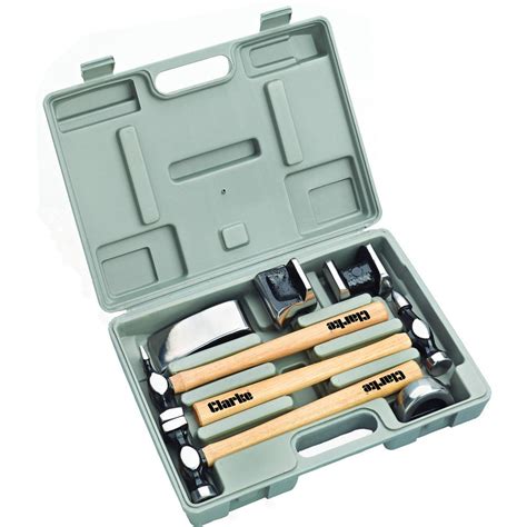 Clarke Cpb7ch 7 Piece Panel Beating Set With Hickory Shafts Machine