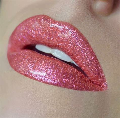 Lips Beautiful Lipstick Pink Lips Glitter Lips