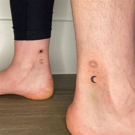 Matching Sun And Moon Tattoo For Best Friends