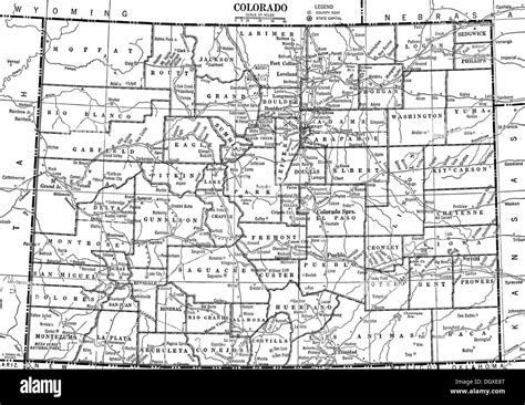 Old Map Colorado State 1930s Black And White Stock Photos And Images Alamy
