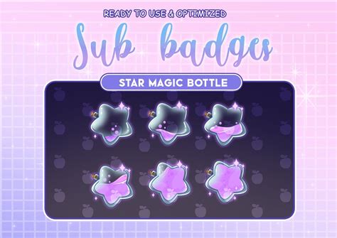 Purple Star Magic Star Bottle Twitch Sub Bit Badges Etsy Star Magic Twitch Magic Bottles