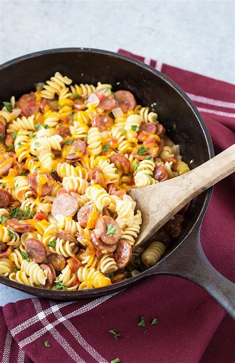 Flavorwise, chicken sausage isn't worlds away from its close cousin, chorizo. One Pan Cajun Andouille Sausage and Pasta | Recipe ...