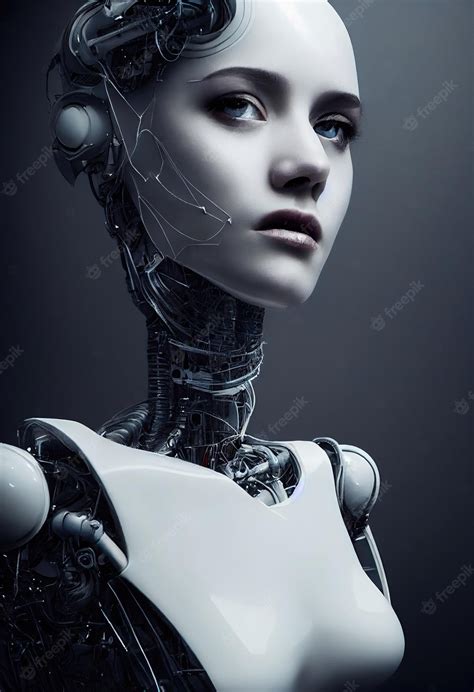 Premium Photo Portrait Of A Futuristic Female Robot An Artistic