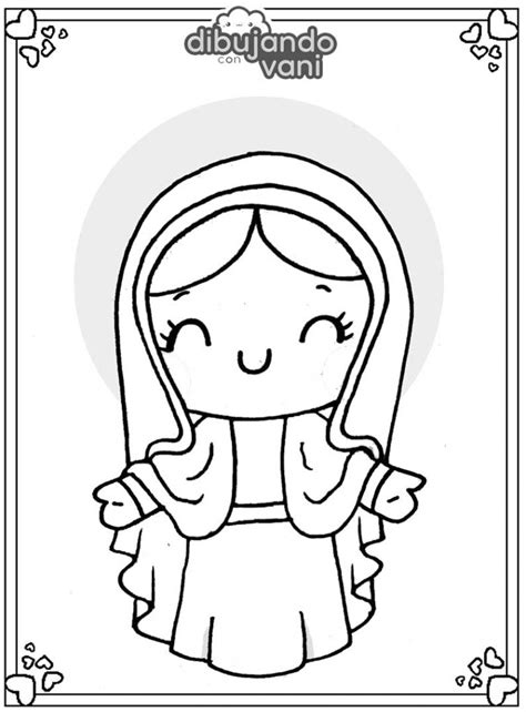 Dibujo De La Virgen Maria Para Imprimir Y Colorear Dibujando Con Vani