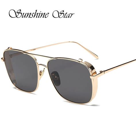 pop age luxury brand designer alloy fashion square sunglasses women men mirror gradient sun