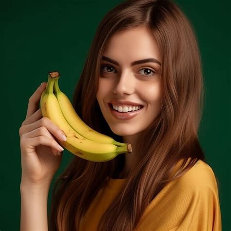 Premium Ai Image A Woman Holding A Banana In Her Hand